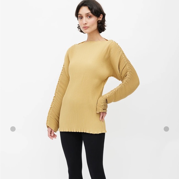 Totême Beige Plisse Structured Top